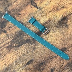 Apple Watch Band, Teal Leather Watch Band